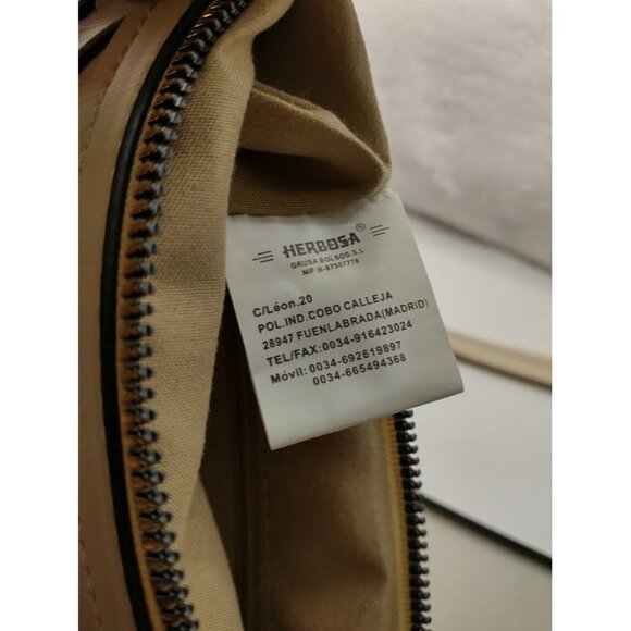 Herbosa Beige Cutout Handbag Purse Crossbody Clutch Adjustable Strap - Picture 3 of 11